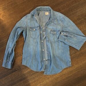 GAP Light Blue Denim Western Shirt